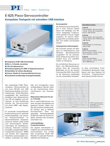 E-625 Piezo-Servocontroller (PDF)