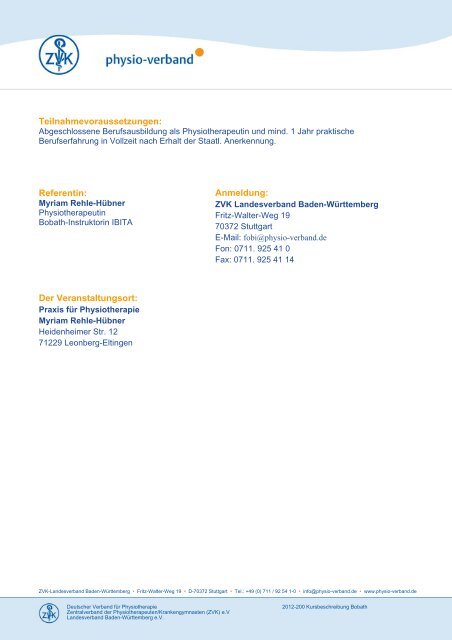 2012-200 Bobath Grundkurs - Physio-Verband