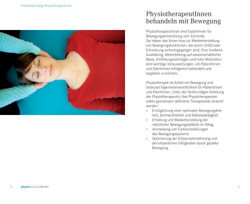 Folder "Physiotherapie in KÃ¤rnten" - Physio Austria