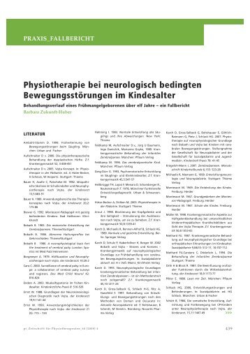 Literaturliste - Zeitschrift fÃ¼r Physiotherapeuten