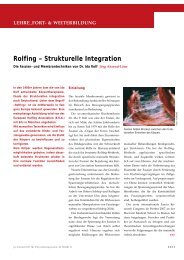 Rolfing â Strukturelle Integration - Zeitschrift fÃ¼r Physiotherapeuten