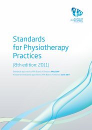 The APA Standards for Physiotherapy Practices - Australian ...