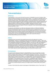 Telerehabilitation - Australian Physiotherapy Association