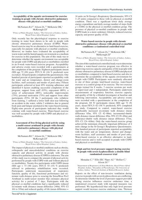 2009 APA Conference Week Abstracts - Australian Physiotherapy ...