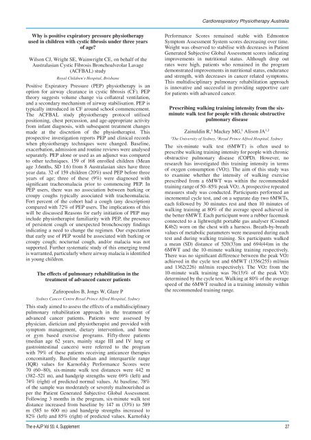 2009 APA Conference Week Abstracts - Australian Physiotherapy ...