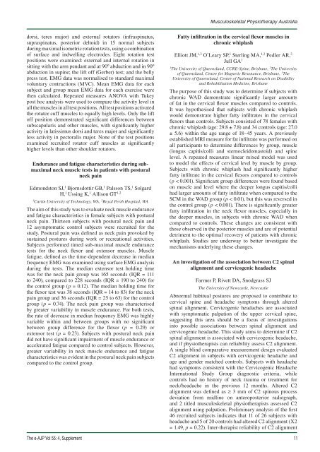 2009 APA Conference Week Abstracts - Australian Physiotherapy ...