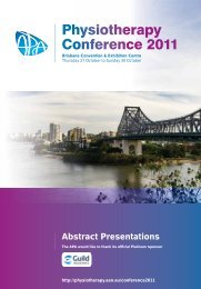 2011 APA Conference Week Abstracts - Australian Physiotherapy ...