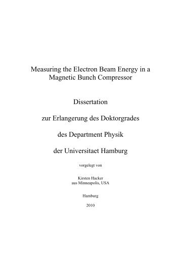 Measuring the Electron Beam Energy in a Magnetic Bunch ... - DESY