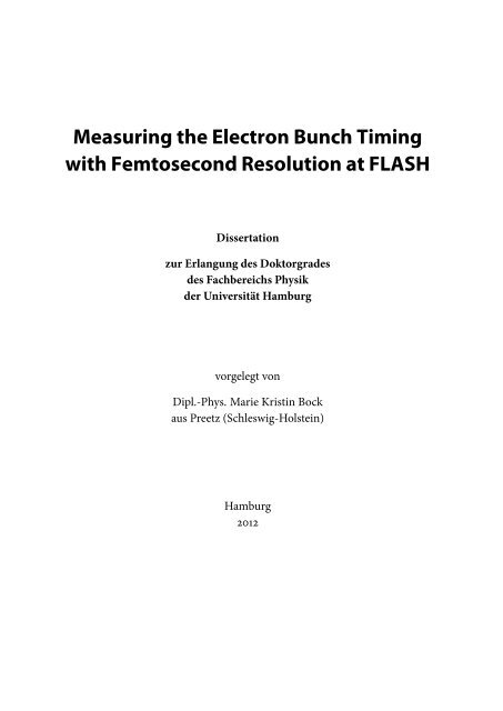 Measuring the Electron Bunch Timing with Femtosecond ... - DESY