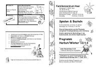 Programm Herbst/Winter 12/13 - Familienzentrum Haar