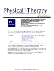 Physical Therapists' Use of Therapeutic Exercise for Patients With ...