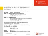 Erlebnispädagogik Symposium - Pädagogische Institut