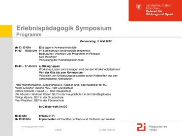 Erlebnispädagogik Symposium - Pädagogische Institut