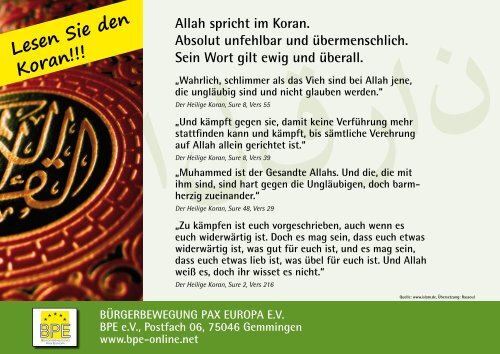 Lesen Sie den Koran!!!