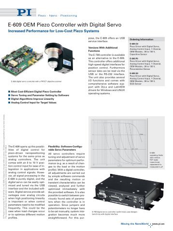 E609 Low Cost Digital Piezo Controller Card for - PI (Physik ...