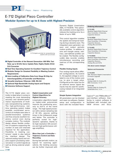 E712 Closed-Loop Reference Classs 1-6 Axis - PI (Physik ...