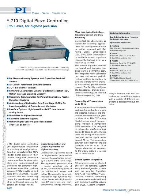 E710 Closed-Loop Digital 1-6 Axis Piezo - PI (Physik Instrumente)