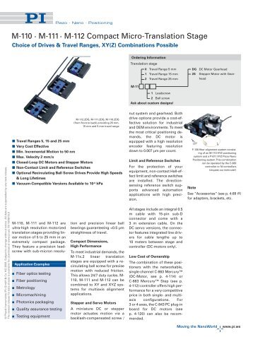 PDF Datasheet - PI (Physik Instrumente)