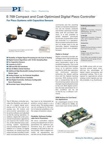 E709 Low-Cost Closed-Loop Digital Piezo Control - PI (Physik ...