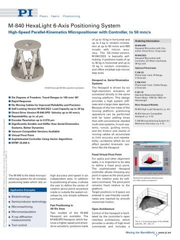 PDF Datasheet - PI (Physik Instrumente)