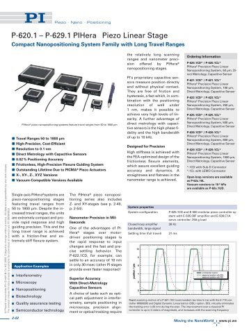 Piezo Linear Stage, PIHera, High Accuracy, Piezo Nano-Positioning ...