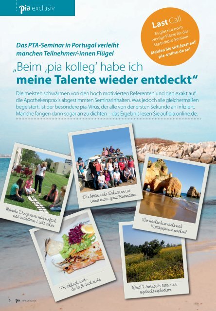 Ausgabe 06/07 lesen! - pia - kolleg fÃ¼r pta