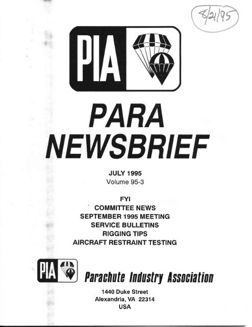 July 1995 - Parachute Industry Association