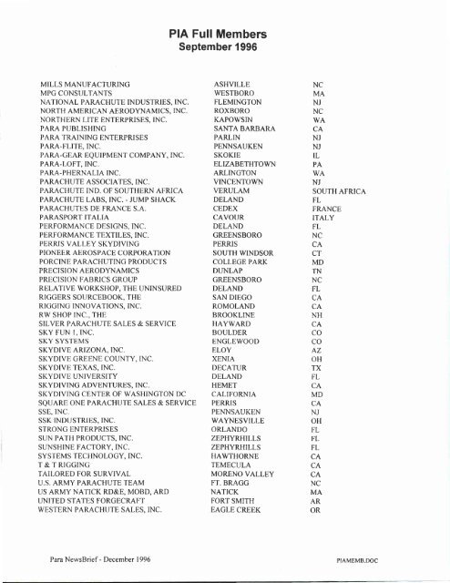 'r#jt,3lll"o,,', - Parachute Industry Association