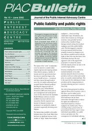 PIACBulletin15 - Public Interest Advocacy Centre