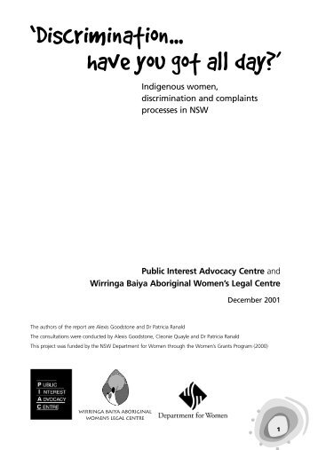 Indigenous women, discrimination and complaints - Public Interest ...