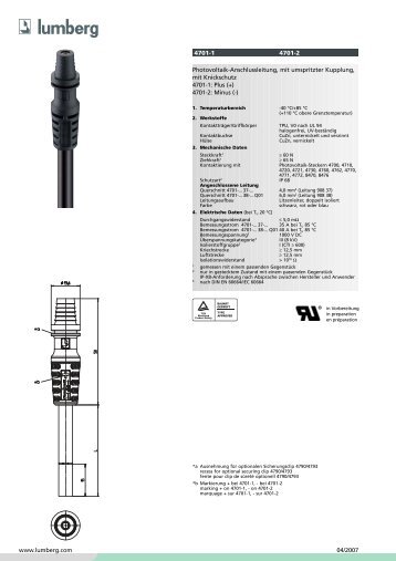 4701-1 4701-2 Photovoltaik-Anschlussleitung ... - Die Lichtschmiede