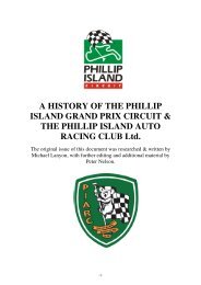 A HISTORY OF THE PHILLIP ISLAND GRAND PRIX CIRCUIT ...