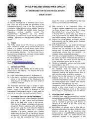 PI Standing Regulations - Phillip Island Auto Racing Club