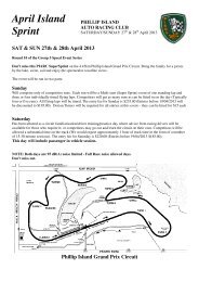 2013 April Sprint Regs.pdf - Phillip Island Auto Racing Club