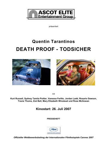 Quentin Tarantinos DEATH PROOF - TODSICHER - Ascot Elite ...