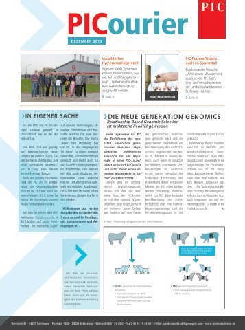 PICourier - Informationen für den professionellen Schweinehalter