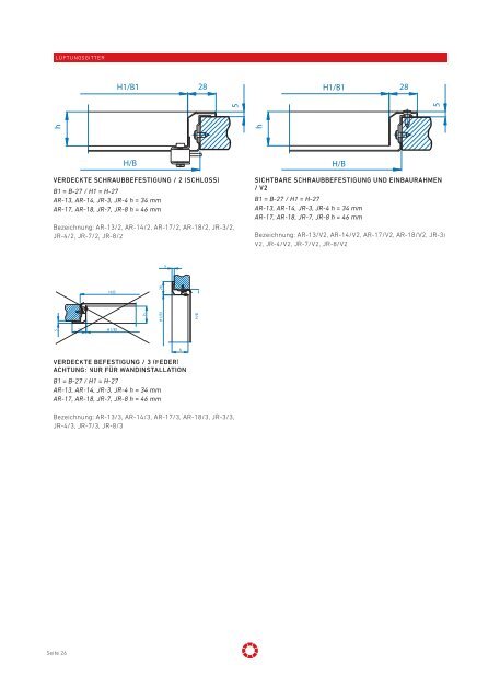 Technische Daten JR, AR, SK, SR & Zubehör - Pichler