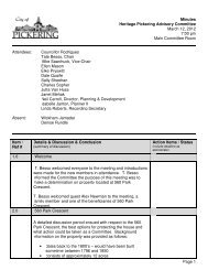 Heritage Pickering Advisory Committee Minutes ... - City of Pickering