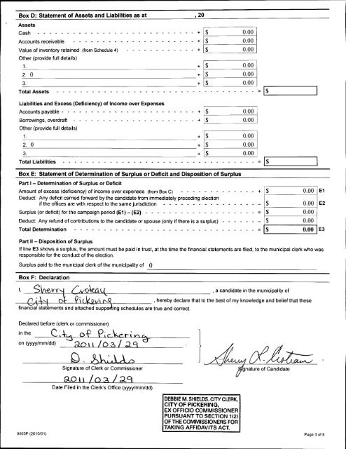 Auditor's Report - City of Pickering