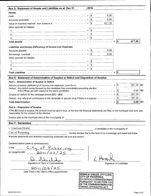 Auditor's Report - City of Pickering