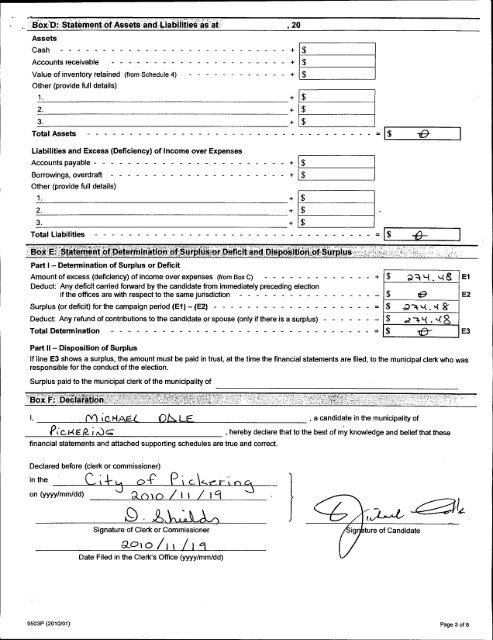 Auditor's Report - City of Pickering