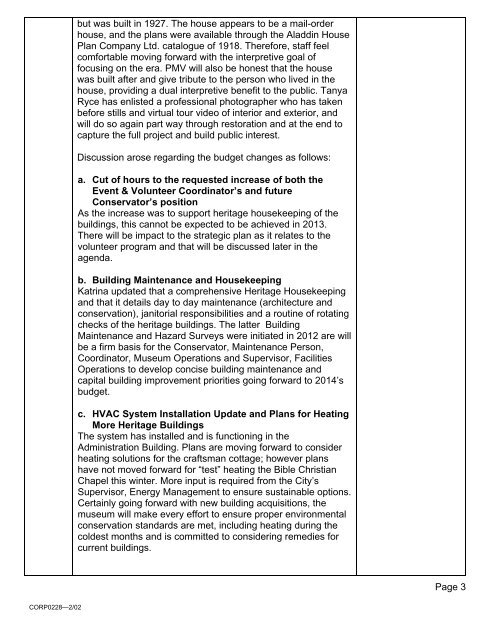 Advisory Committee Minutes - January 22, 2013 - City of Pickering