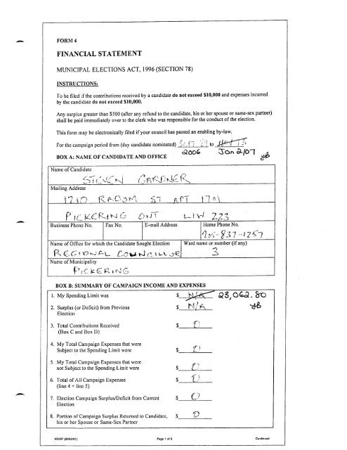 2006 Financial Statements - City of Pickering