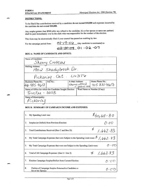 2006 Financial Statements - City of Pickering