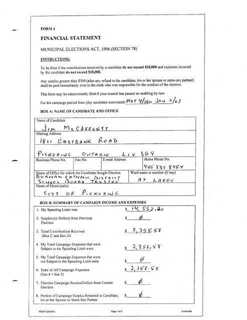 2006 Financial Statements - City of Pickering