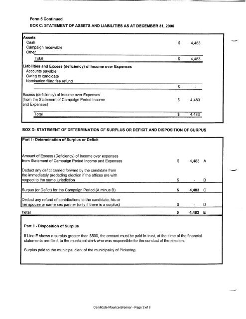 2006 Financial Statements - City of Pickering