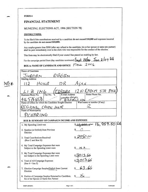 2006 Financial Statements - City of Pickering