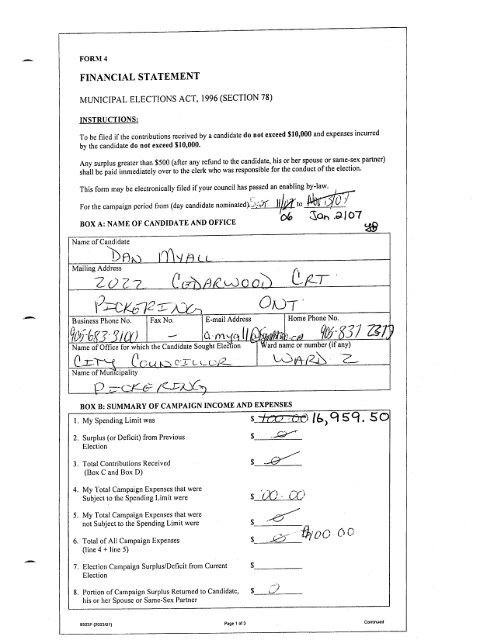 2006 Financial Statements - City of Pickering