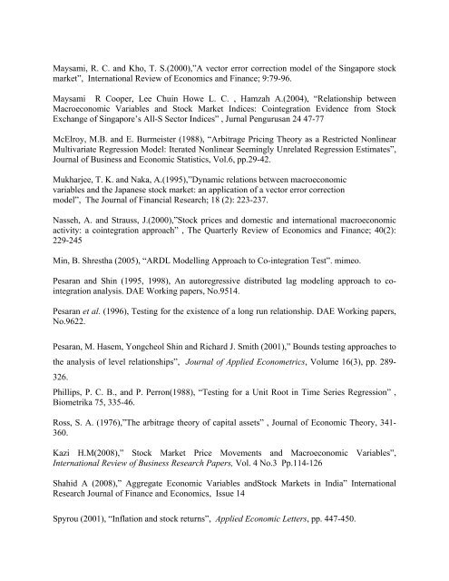 Macroeconomic Factors and Equity Prices - Pakistan Institute of ...