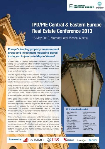IPD/PIE Central & Eastern Europe Real Estate Conference 2013